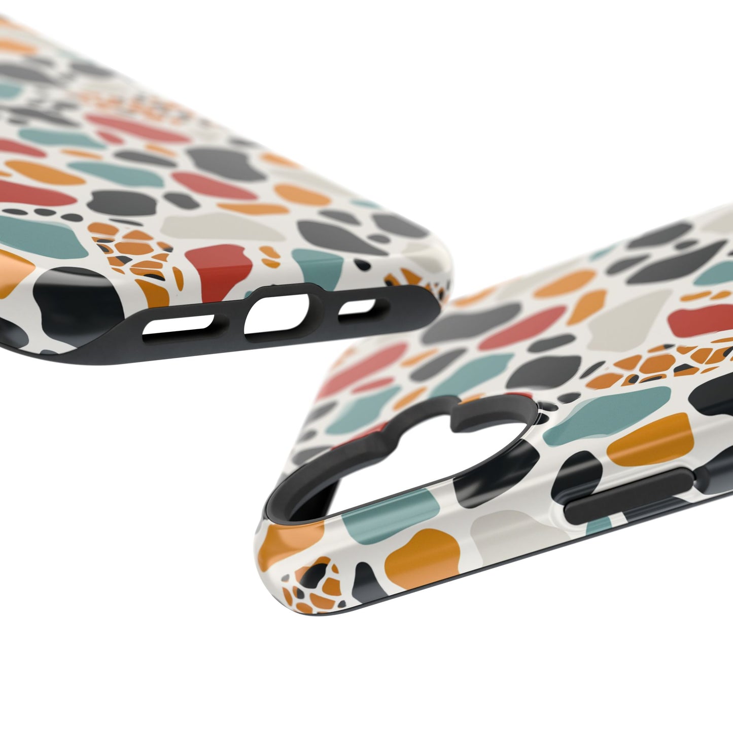 Terrazzo Pattern Magnetic Impact Phone Case — Colorful Retro Pebble Design