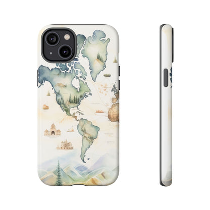 Hard Phone Case — Watercolor Fantasy Map Castle Design