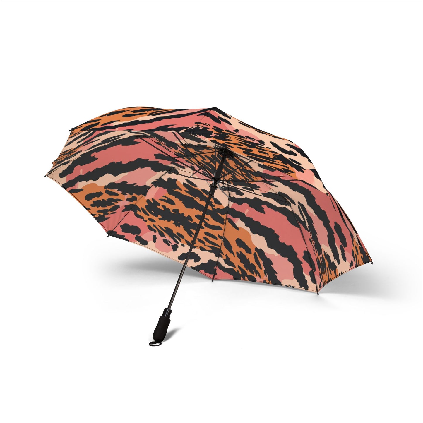 Leopard Print Foldable Umbrella — Compact Semi-Automatic Rain Shield,Africa pattern