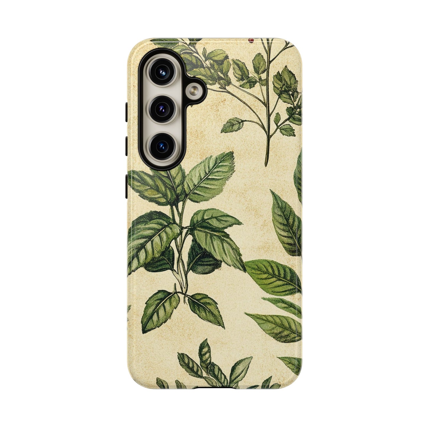 Botanical Leaves Tough Phone Case — Vintage Green Plant Print