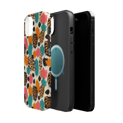 Leopard Splash Magnetic Impact Phone Case — Colorful Abstract Animal Print