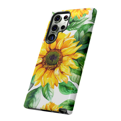 Sunflower Tough Phone Case — Bright Floral Protective Cover