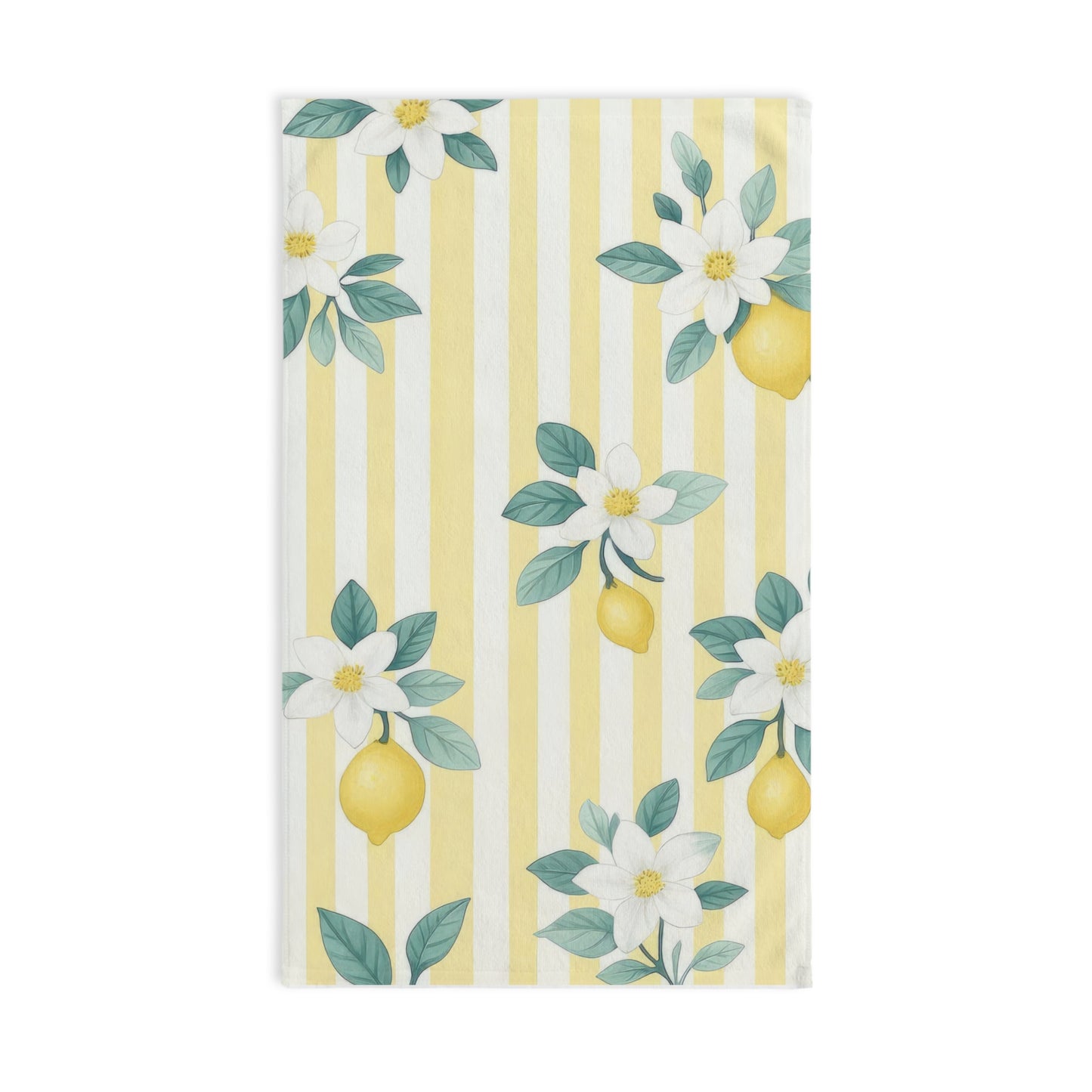 Bright Lemon Floral Hand Towel for Kitchen Décor, Ideal Gift for Hostess, Summer Vibe, Hand Towels for Bathroom