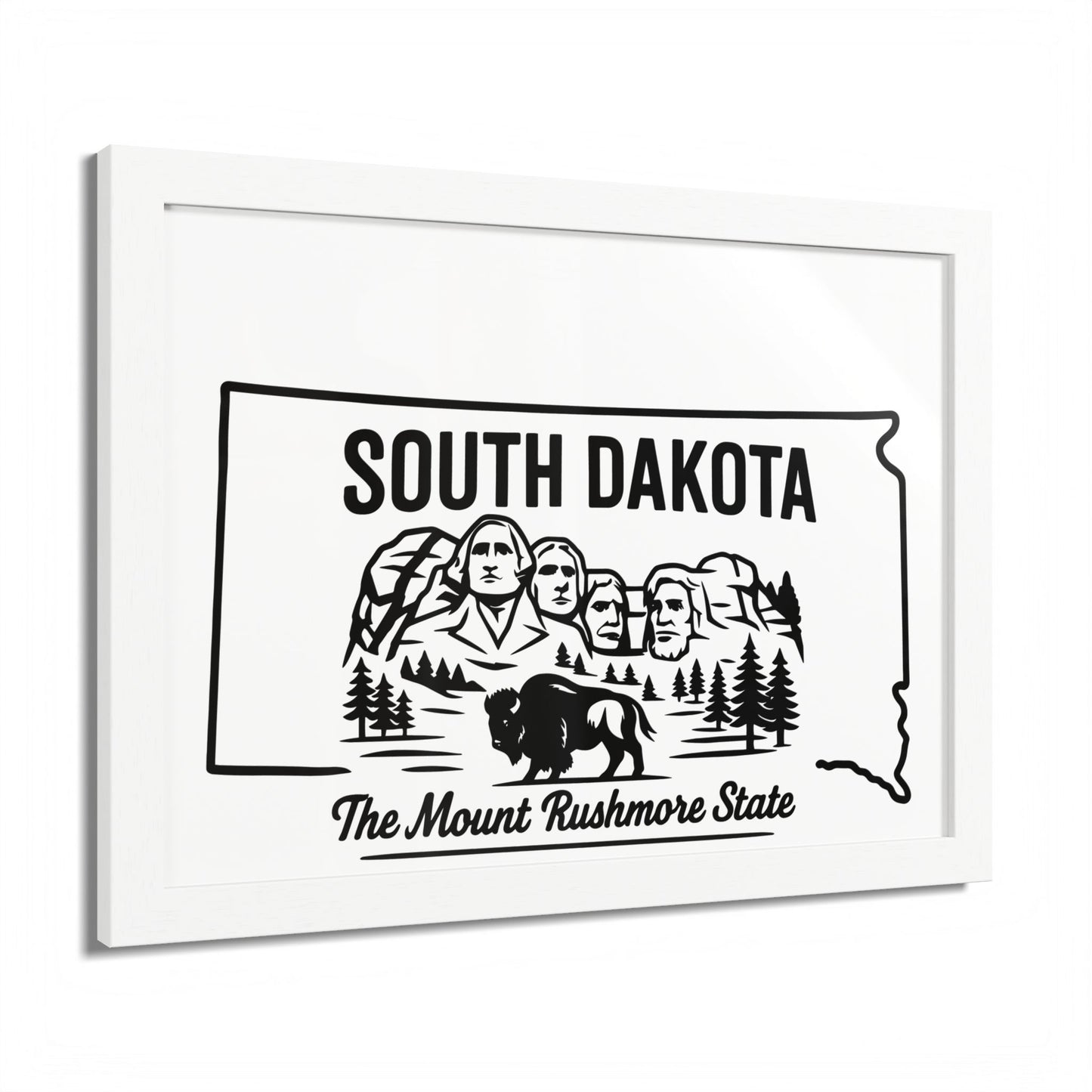 South Dakota State Framed Poster — The Evergreen State Vintage Map Print,Perfect Gift For Her,For Him.