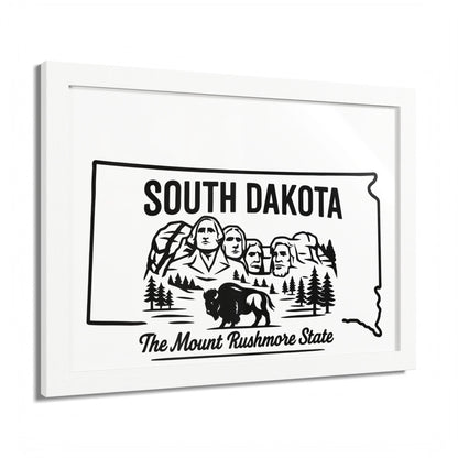 South Dakota State Framed Poster — The Evergreen State Vintage Map Print,Perfect Gift For Her,For Him.