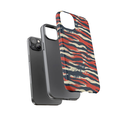 Patriotic Red White Blue Zebra Phone Case,Africa Pattern
