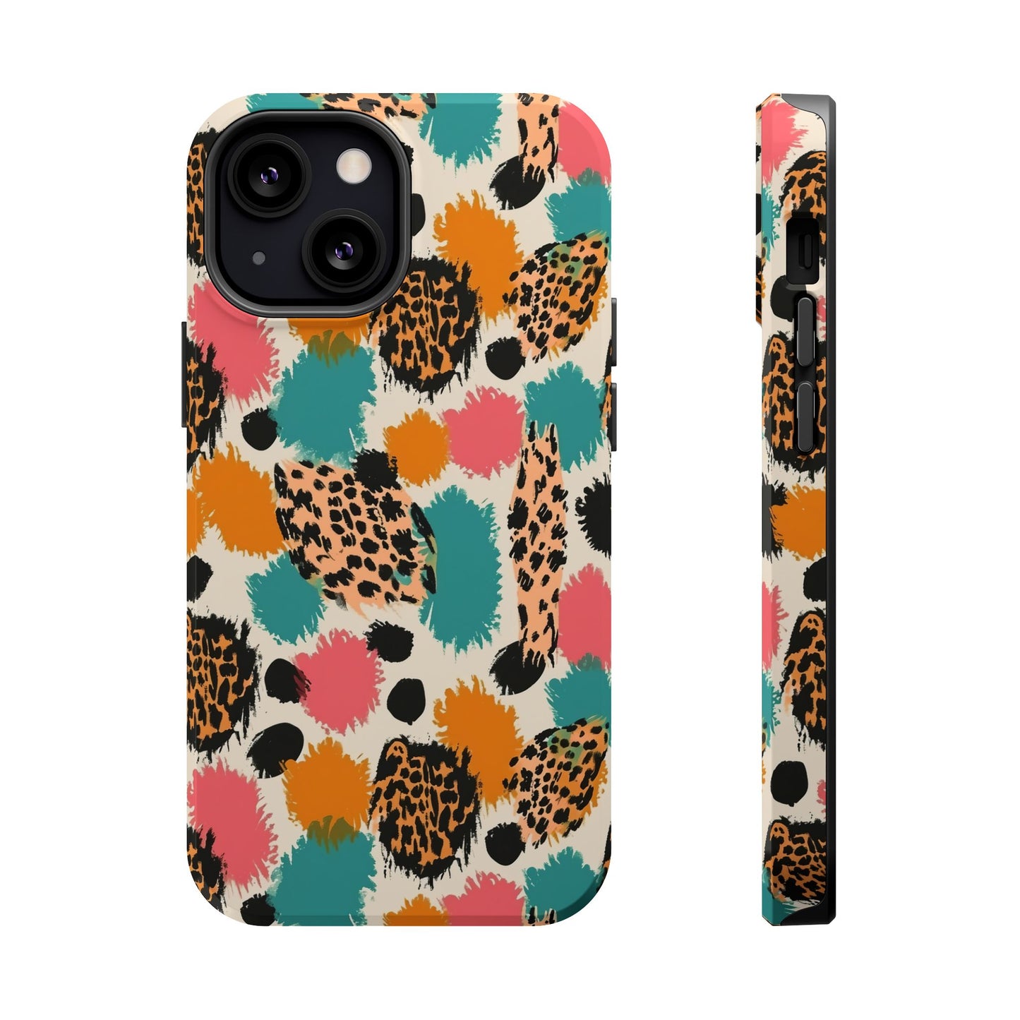 Leopard Splash Magnetic Impact Phone Case — Colorful Abstract Animal Print