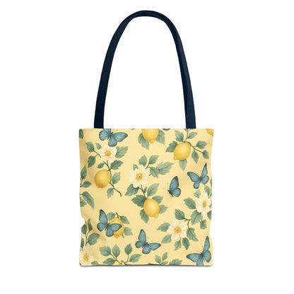 Sunny Lemon Blossom Tote Bag, Summer Vibes, Eco-Friendly Shopping Bag, Floral Market Tote, Perfect Gift for her/him