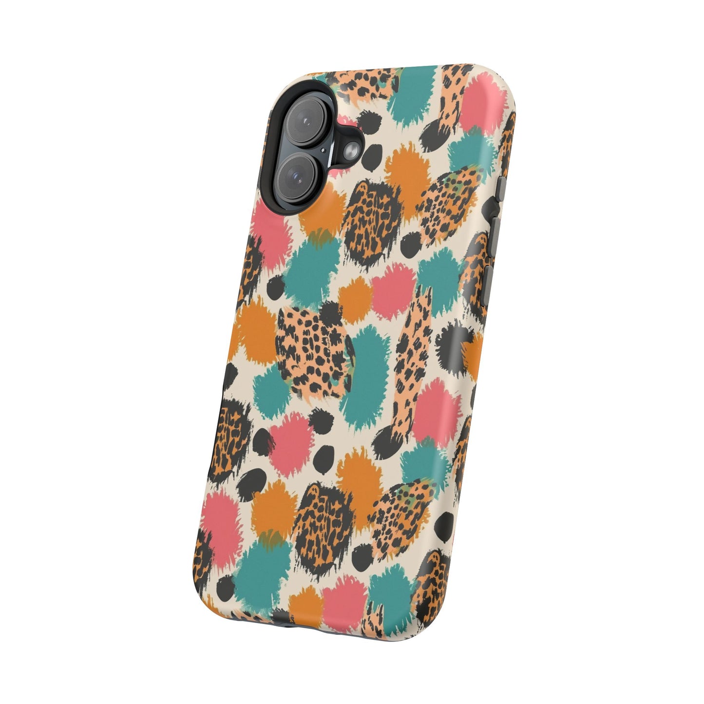 Leopard Splash Magnetic Impact Phone Case — Colorful Abstract Animal Print
