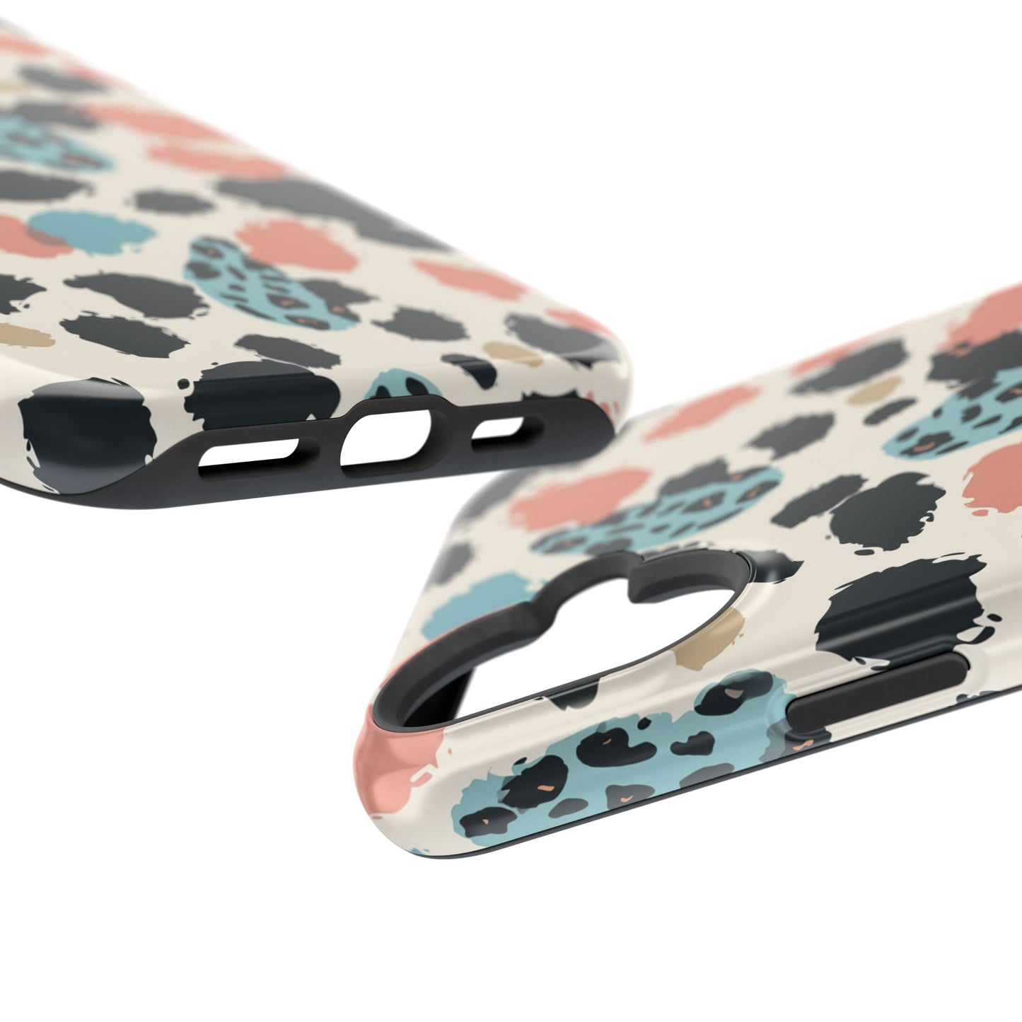 Leopard Splash Magnetic Impact Phone Case — Teal & Coral Animal Print