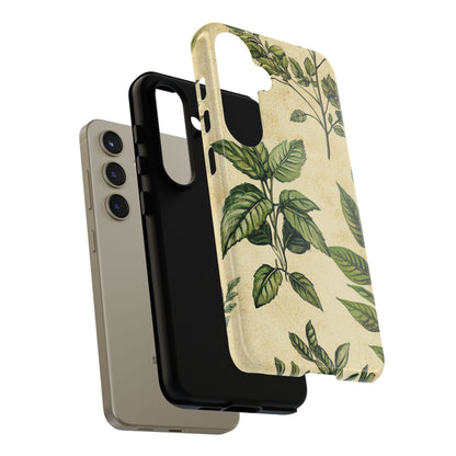 Botanical Leaves Tough Phone Case — Vintage Green Plant Print