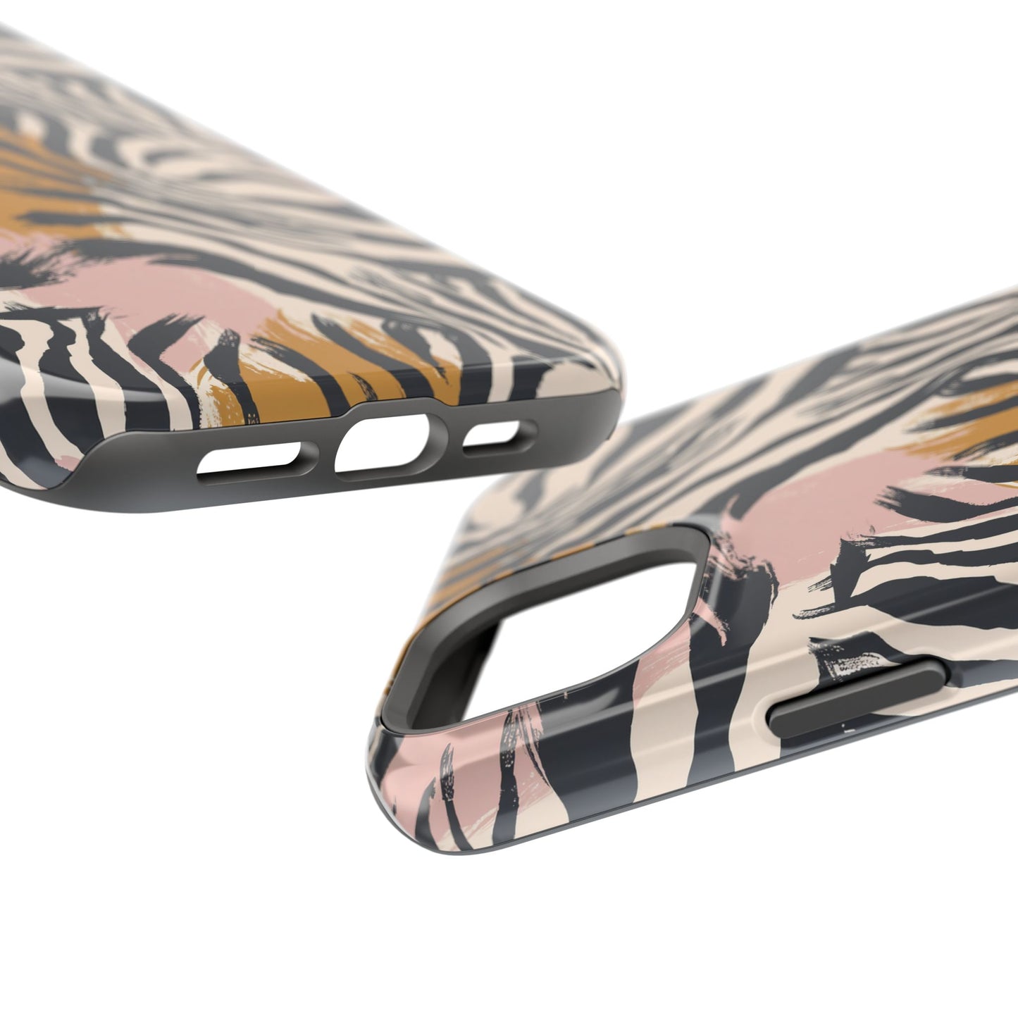Zebra Brushstroke Magnetic Impact Phone Case,Africa Pattern
