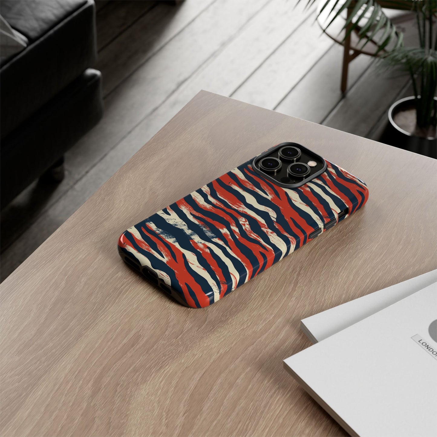 Patriotic Red White Blue Zebra Phone Case,Africa Pattern