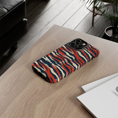 Patriotic Red White Blue Zebra Phone Case,Africa Pattern