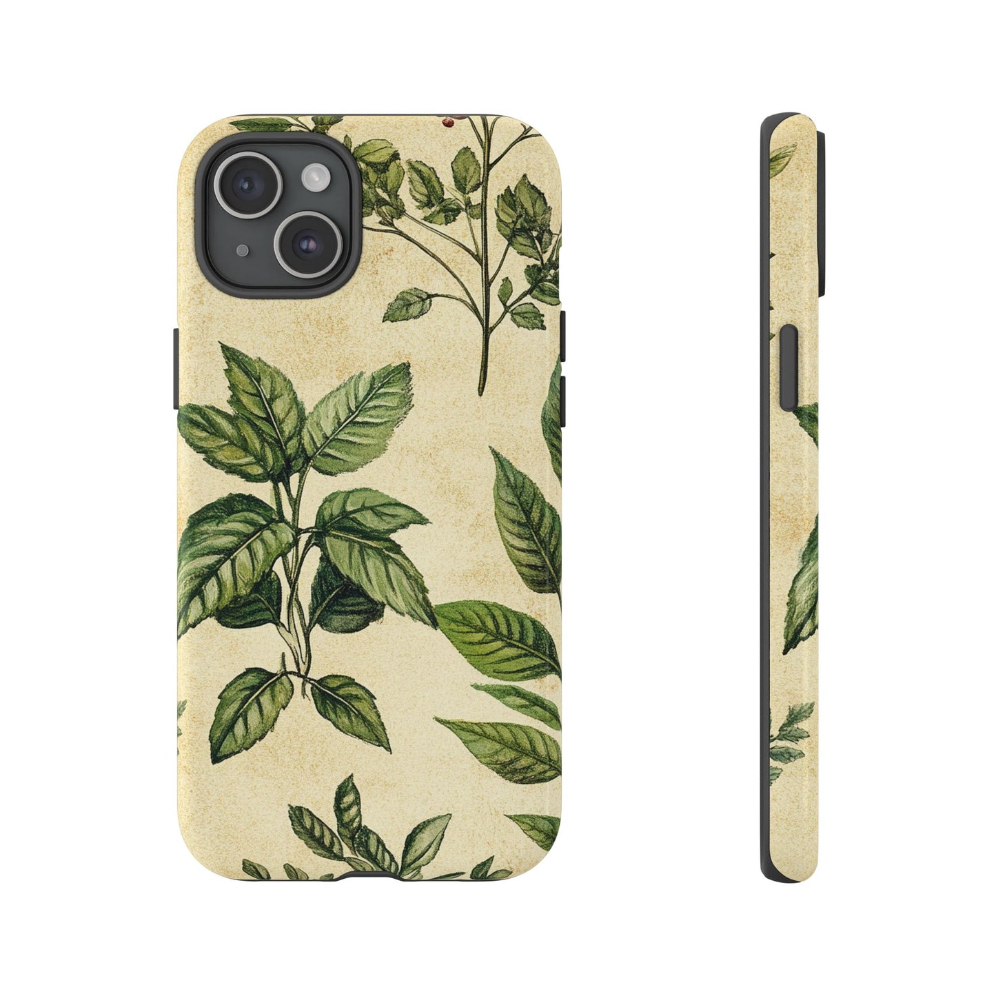 Botanical Leaves Tough Phone Case — Vintage Green Plant Print