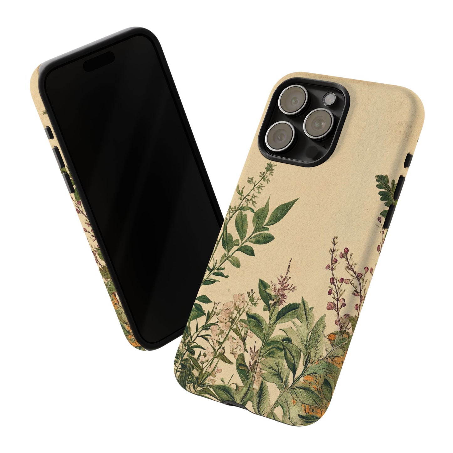 Floral Vintage Tough Case – Botanical Protective Phone Cover,Plants Lovers