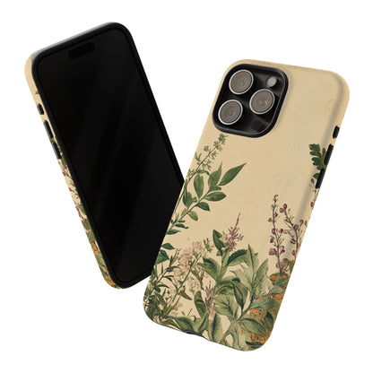 Floral Vintage Tough Case – Botanical Protective Phone Cover,Plants Lovers