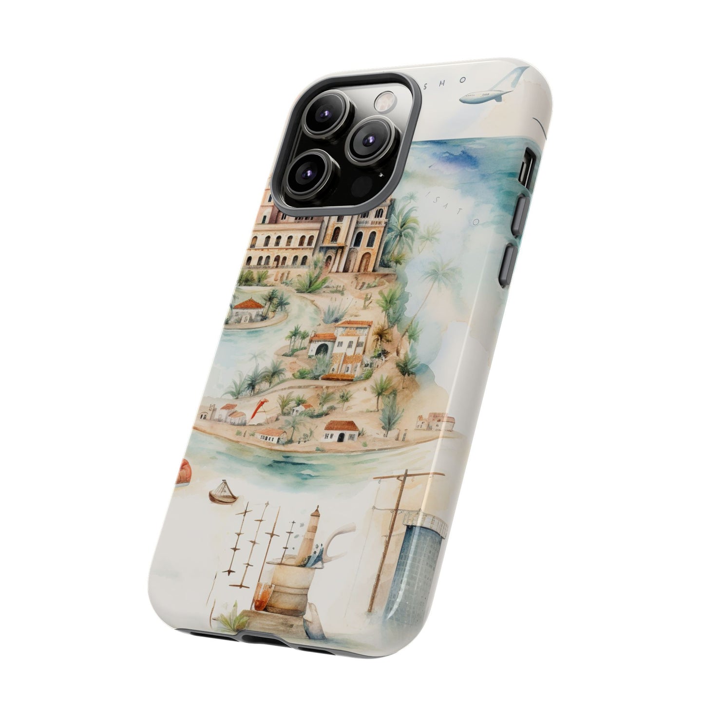 Hard Phone Case — Watercolor Fantasy Map Castle Design