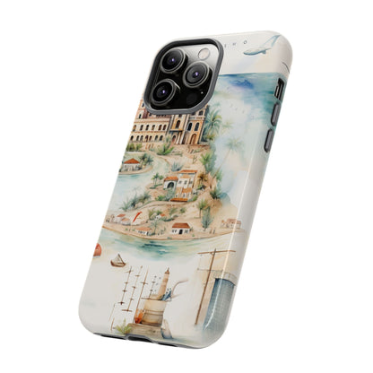 Hard Phone Case — Watercolor Fantasy Map Castle Design