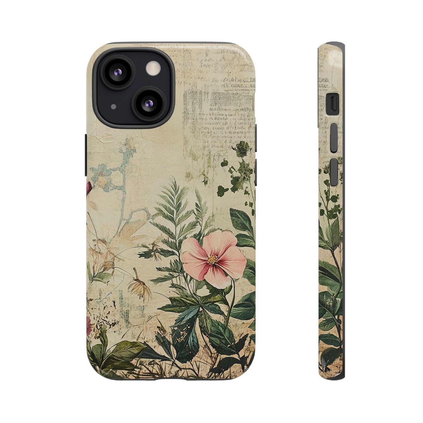 Floral Vintage Tough Case – Botanical Protective Phone Cover,Plants Lovers