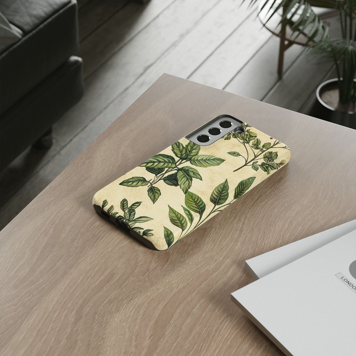 Botanical Leaves Tough Phone Case — Vintage Green Plant Print