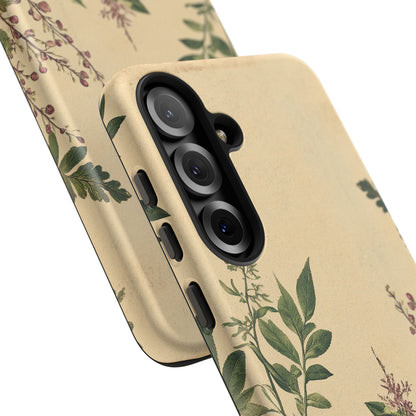 Floral Vintage Tough Case – Botanical Protective Phone Cover,Plants Lovers