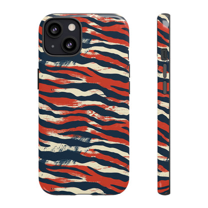 Patriotic Red White Blue Zebra Phone Case,Africa Pattern