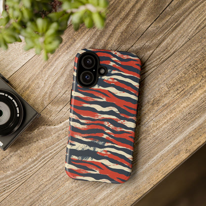 Patriotic Red White Blue Zebra Phone Case,Africa Pattern