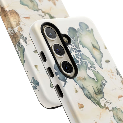 Hard Phone Case — Watercolor Fantasy Map Castle Design