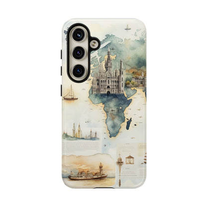 Hard Phone Case — Watercolor Fantasy Map Castle Design