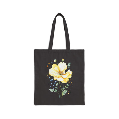 Canvas Tote Bag — Watercolor Wildflower Bouquet Print