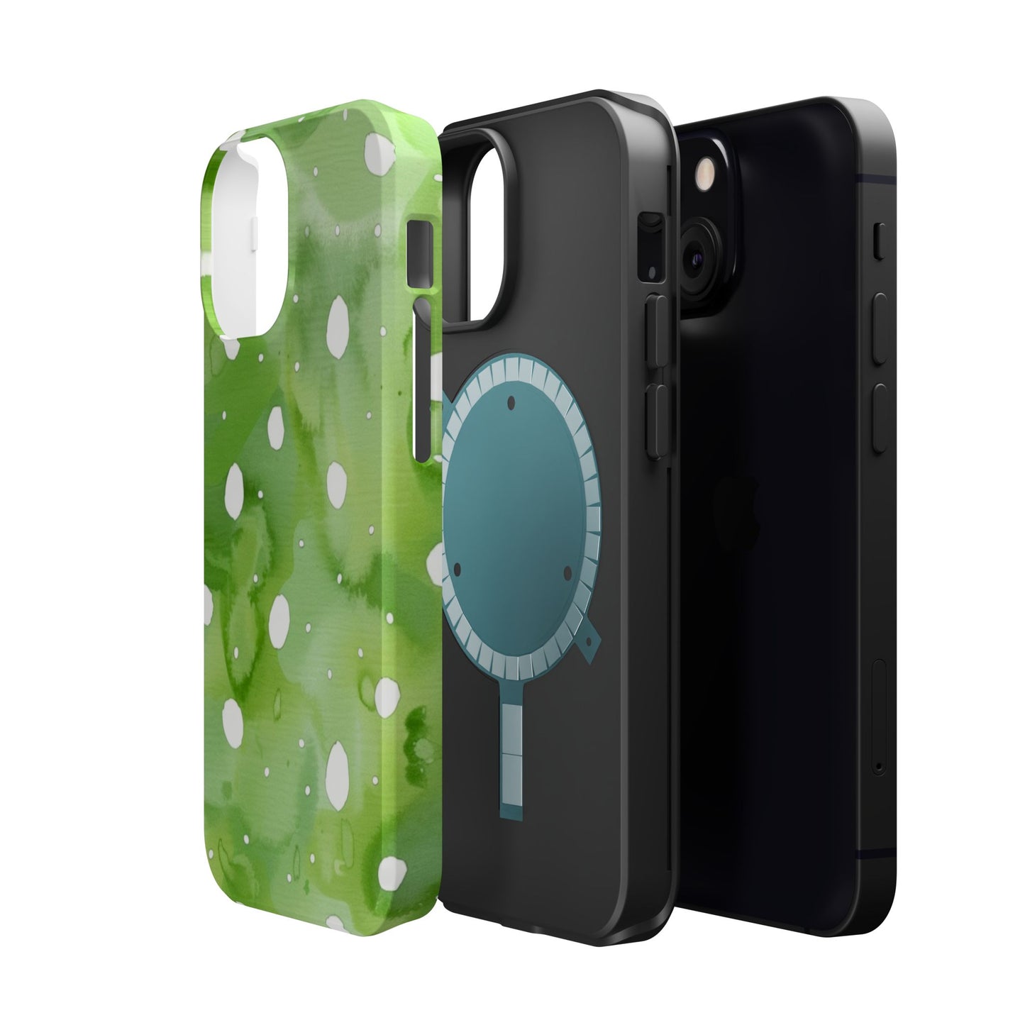 Green Watercolor Polka Dot Magnetic Impact Phone Case