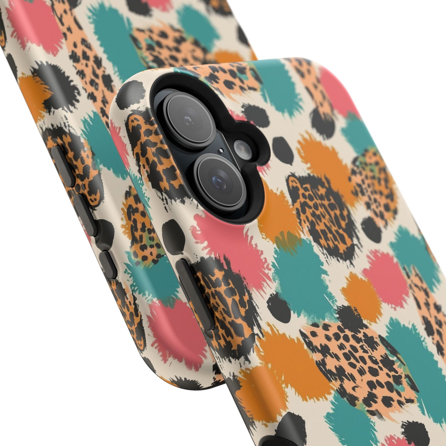 Leopard Splash Magnetic Impact Phone Case — Colorful Abstract Animal Print