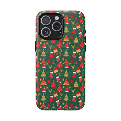 Christmas Tough Magnetic Phone Case | Festive Holiday Accessory | Cute Santa & Tree Design, Gift for Him/Her, Seasonal Tech