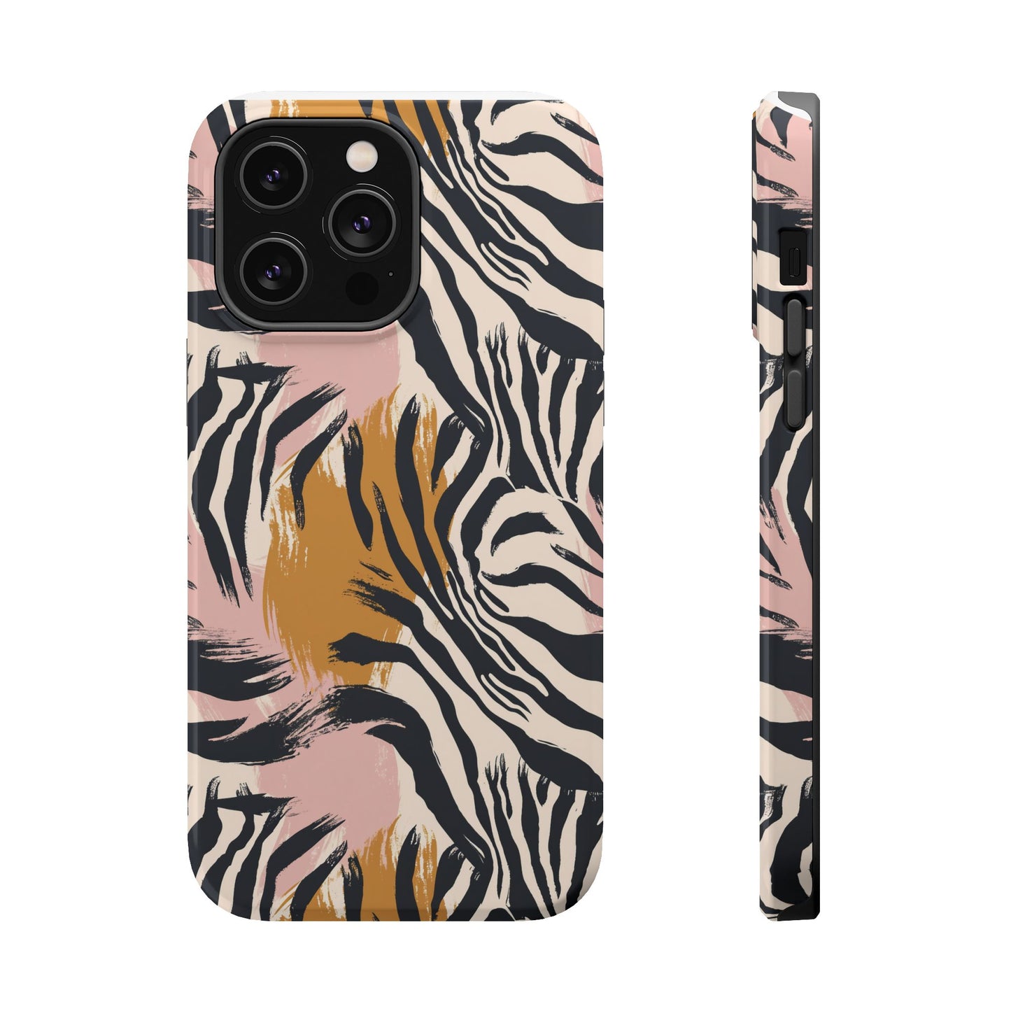 Zebra Brushstroke Magnetic Impact Phone Case,Africa Pattern