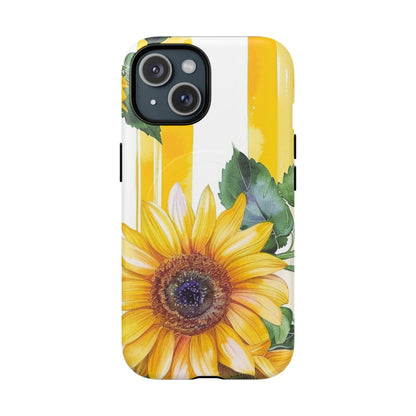 Sunflower Tough Magnetic Phone Case — Bright Floral Protective Cover