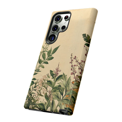 Floral Vintage Tough Case – Botanical Protective Phone Cover,Plants Lovers