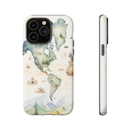 Hard Phone Case — Watercolor Fantasy Map Castle Design