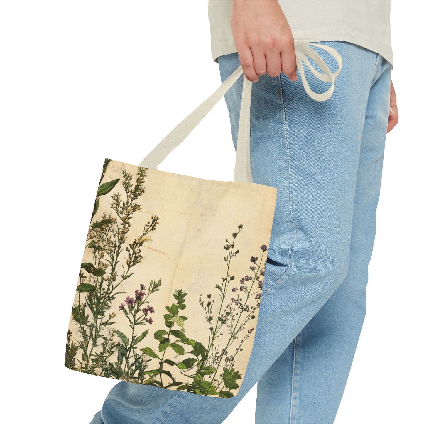 Vintage Floral Tote Bag — Botanical Garden Print AOP