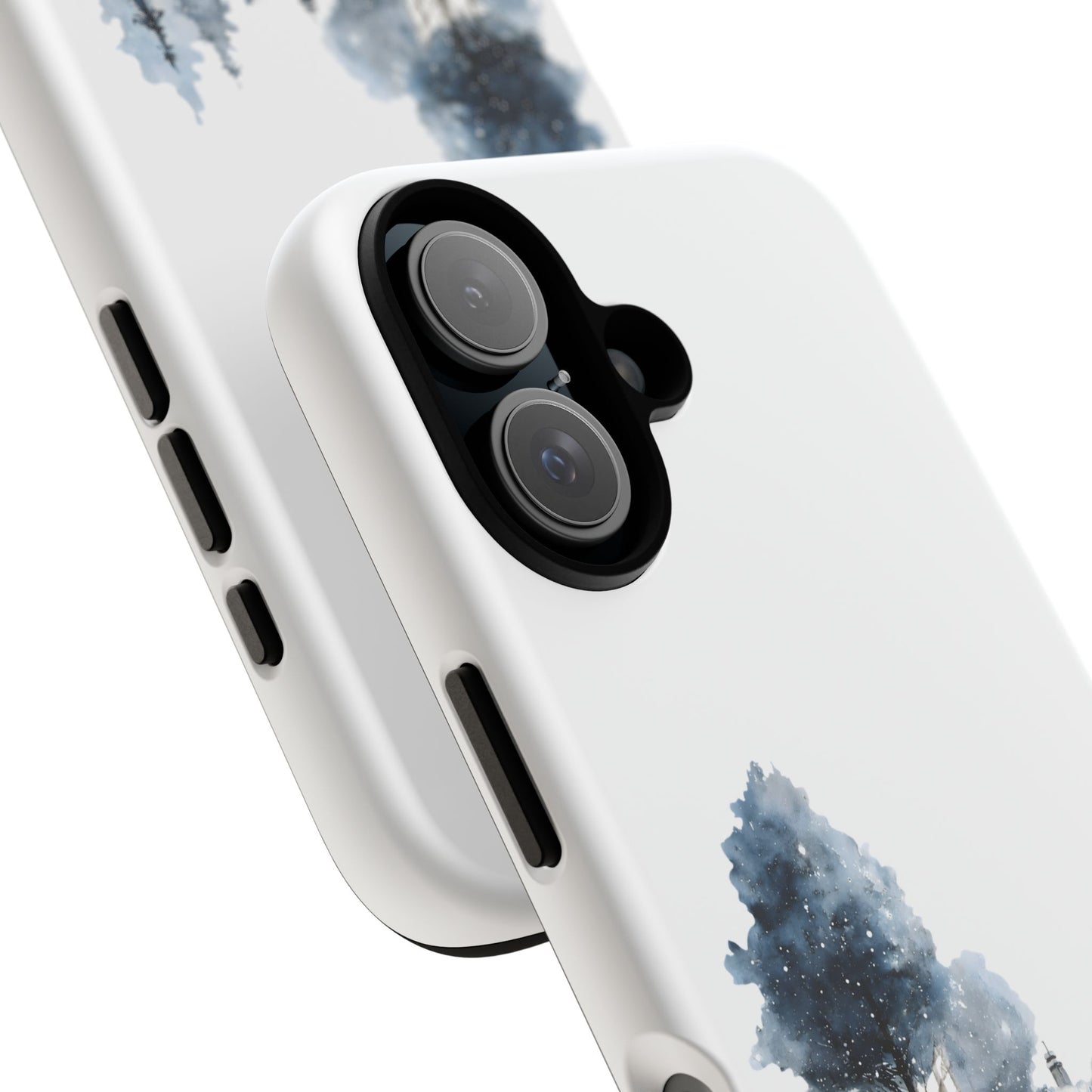 Nature-Inspired Tough Phone Case with Winter Cabin Design