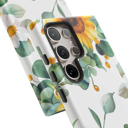 Sunflower & Eucalyptus Tough Phone Case — Protective Floral iPhone Case