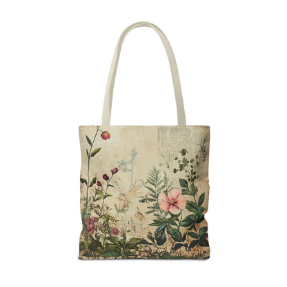 Vintage Floral Tote Bag — Botanical Garden Print AOP
