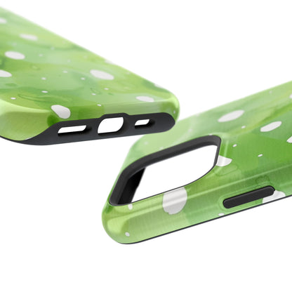 Green Watercolor Polka Dot Magnetic Impact Phone Case