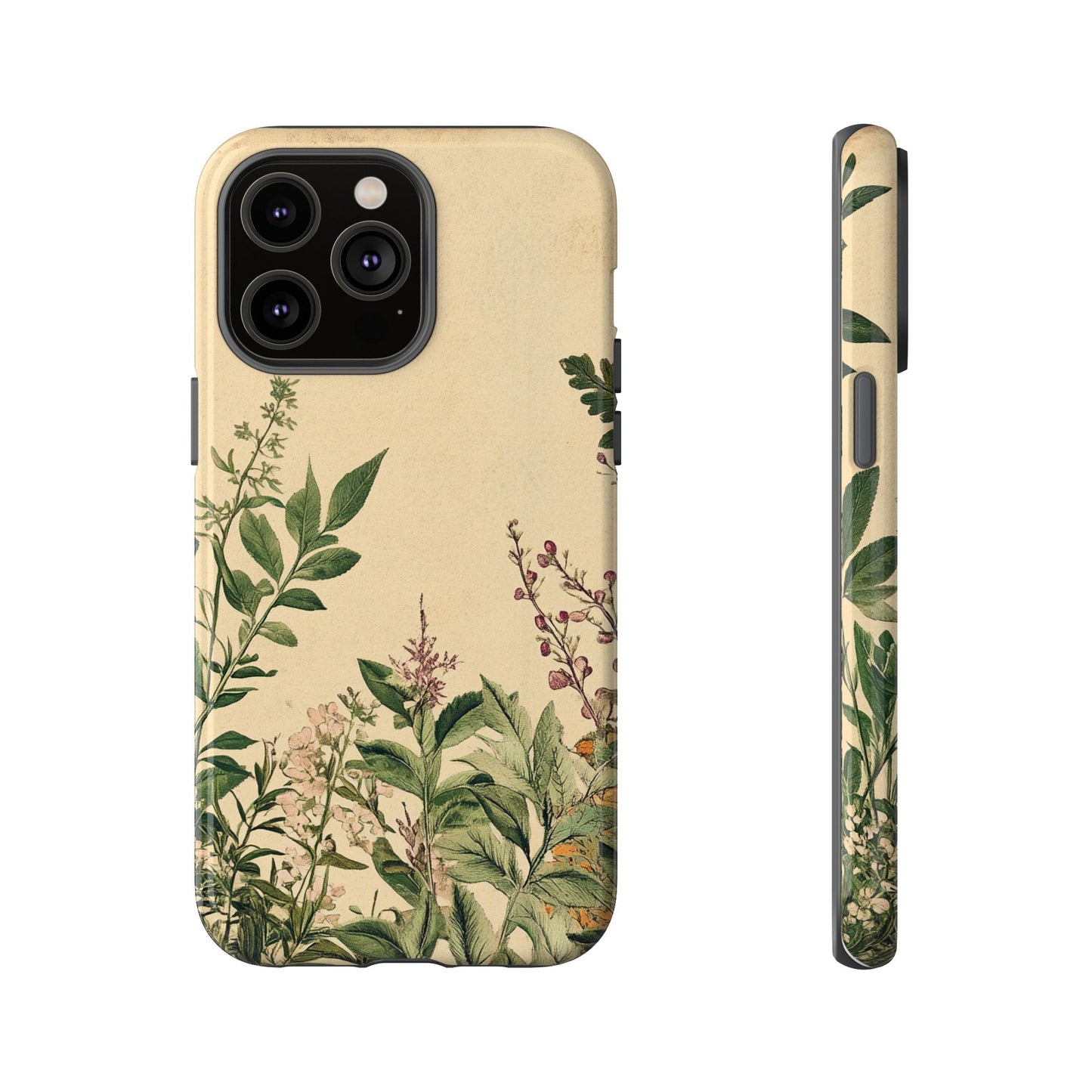 Floral Vintage Tough Case – Botanical Protective Phone Cover,Plants Lovers