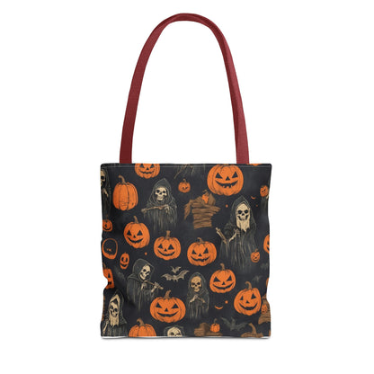 Halloween Pumpkin Tote Bag, Spooky Seasonal Eco-Friendly Bag, Trick or Treat Tote, Fall Accessory, Gifting for Halloween Lovers
