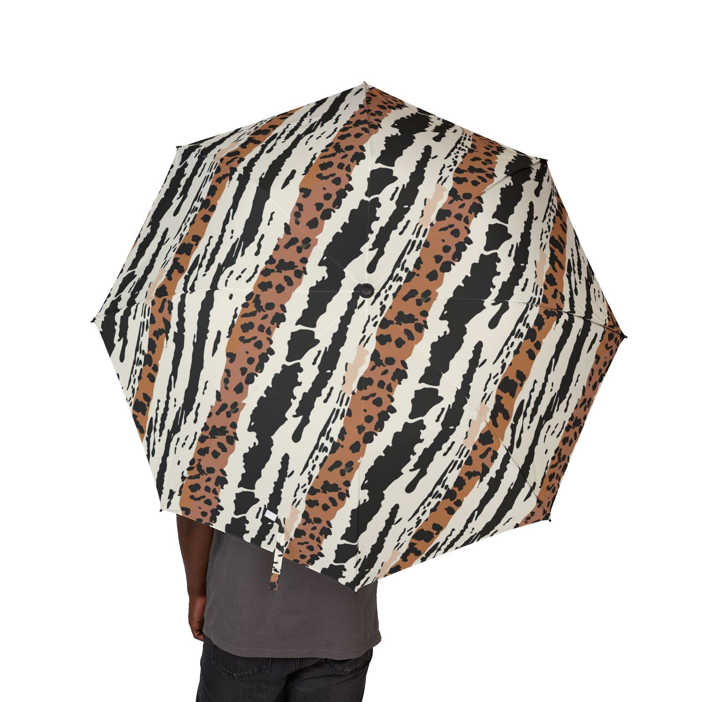 Foldable Umbrella — Animal Print Travel Compact Umbrella ,Africa Pattern .