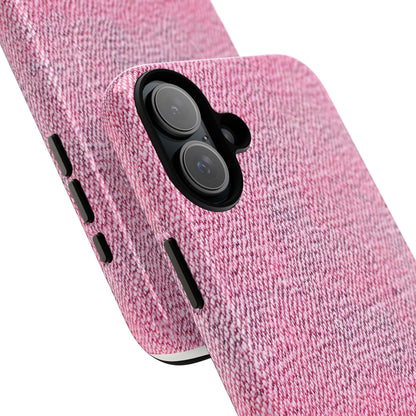 Pink Textured Tough Magnetic Phone Case — Durable Magnetic Snap-On iPhone Cover