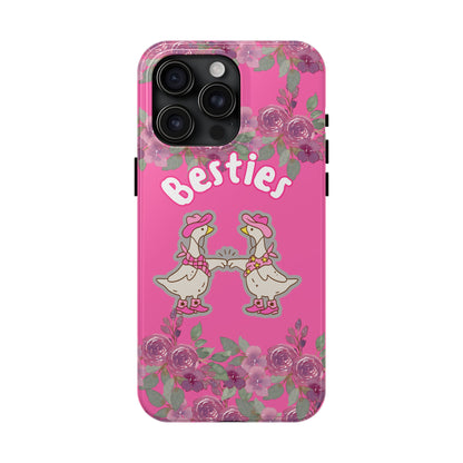Colorful Floral Besties Phone Case, Tough Mobile Cover for Best Friends, Cute Gift for Friendship Day, Unique Cell Phone Protection