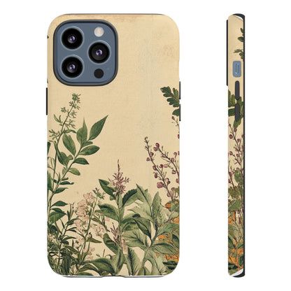 Floral Vintage Tough Case – Botanical Protective Phone Cover,Plants Lovers