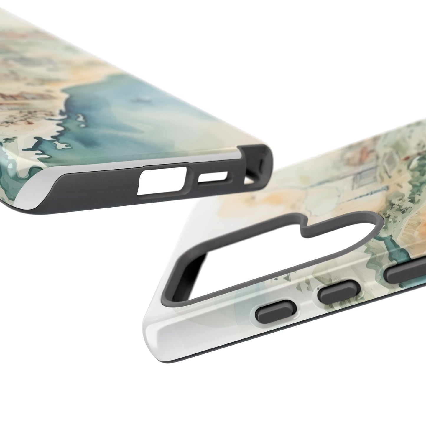 Hard Phone Case — Watercolor Fantasy Map Castle Design